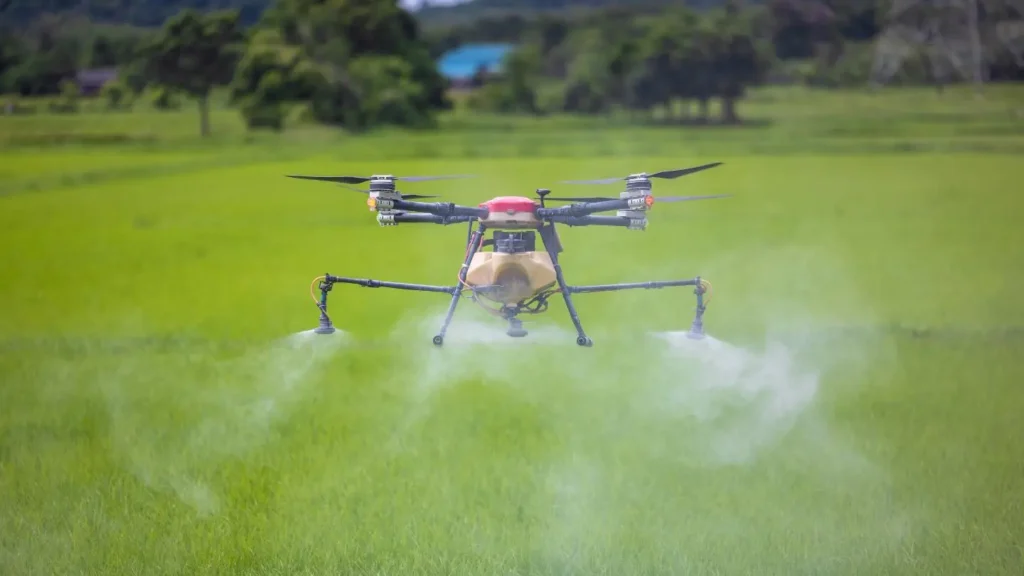 spraying with drones