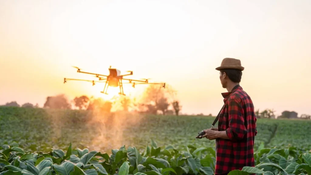 spraying crops with drones